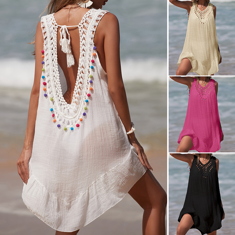 Summer Clothing Colors - Vrouwen V-hals Backless Hollow Out Korte