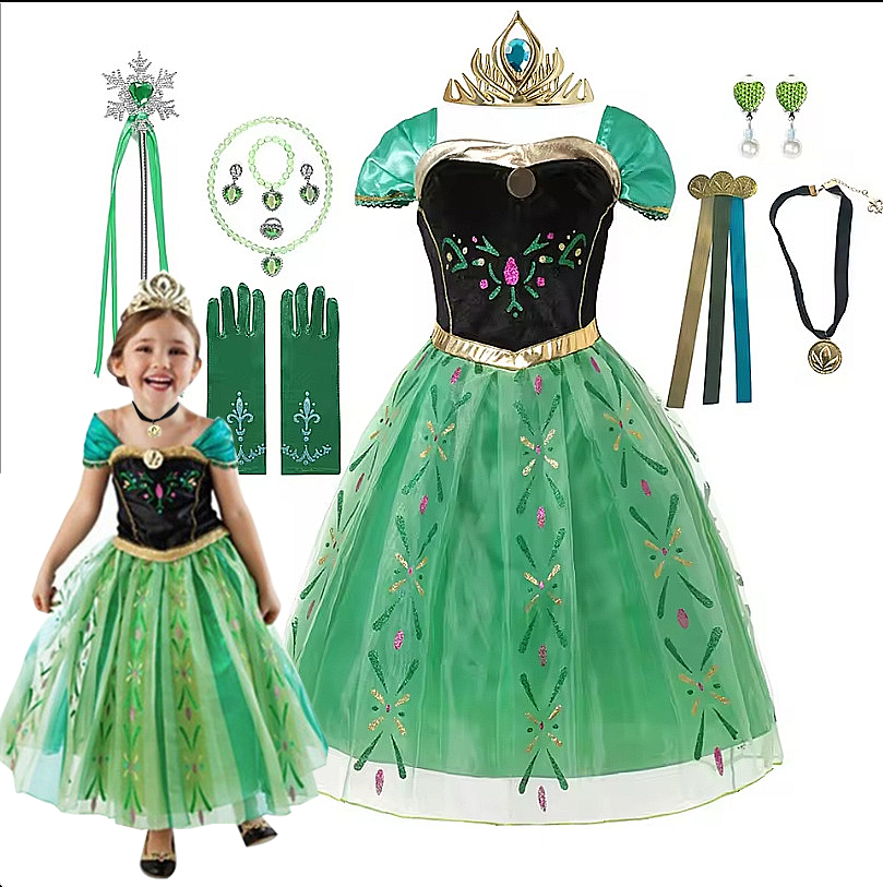 Summer Clothing Kids - Anna kostuum voor kinderen meisje fancy