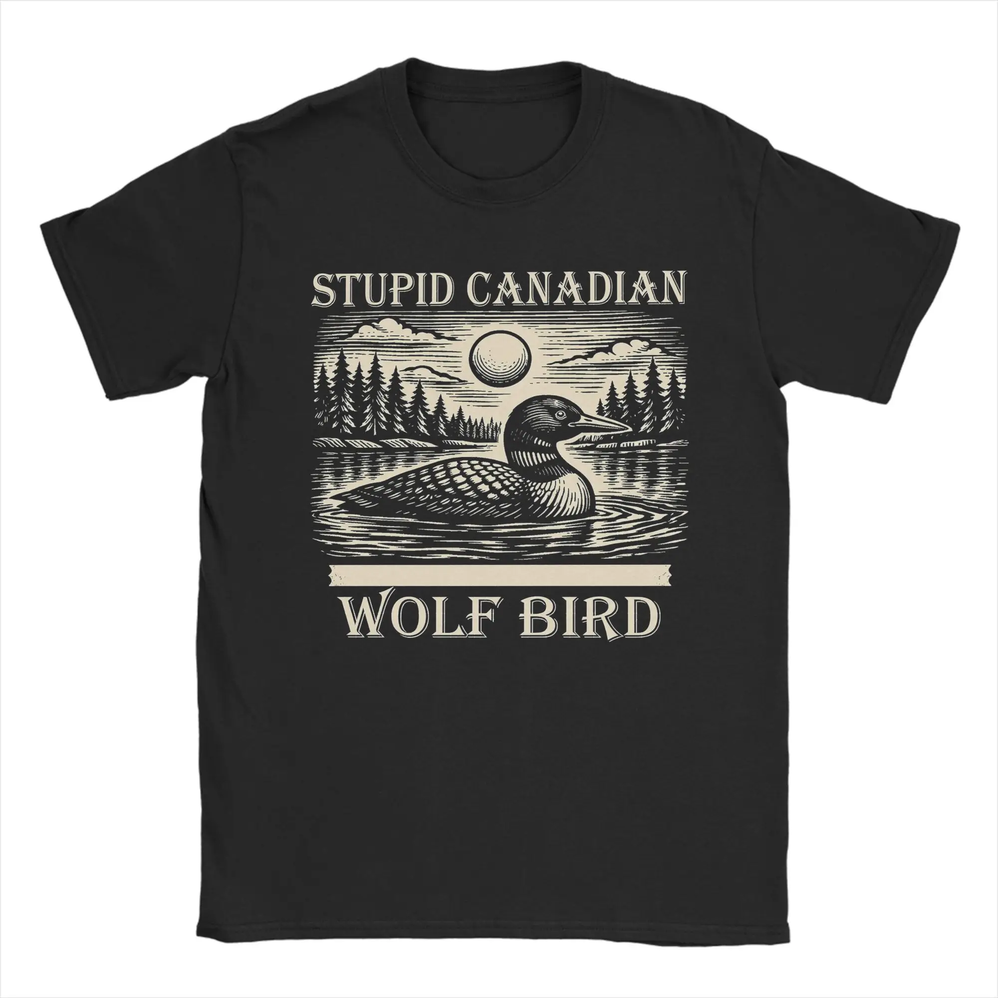 Summer Clothing Ideas - Mannen T-shirts Stupid Canadian Wolf Bird