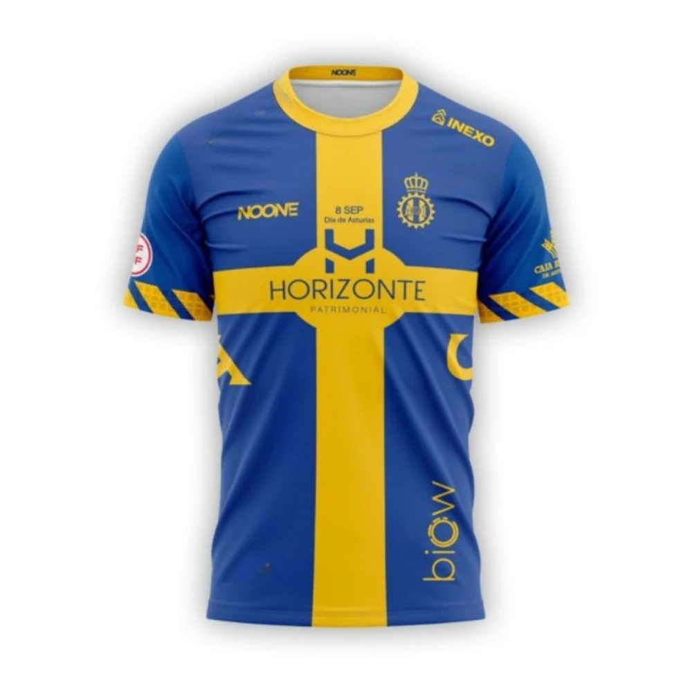 Yellow Summer Clothing - Blauwe en gele voetbalshirts - Cross-design