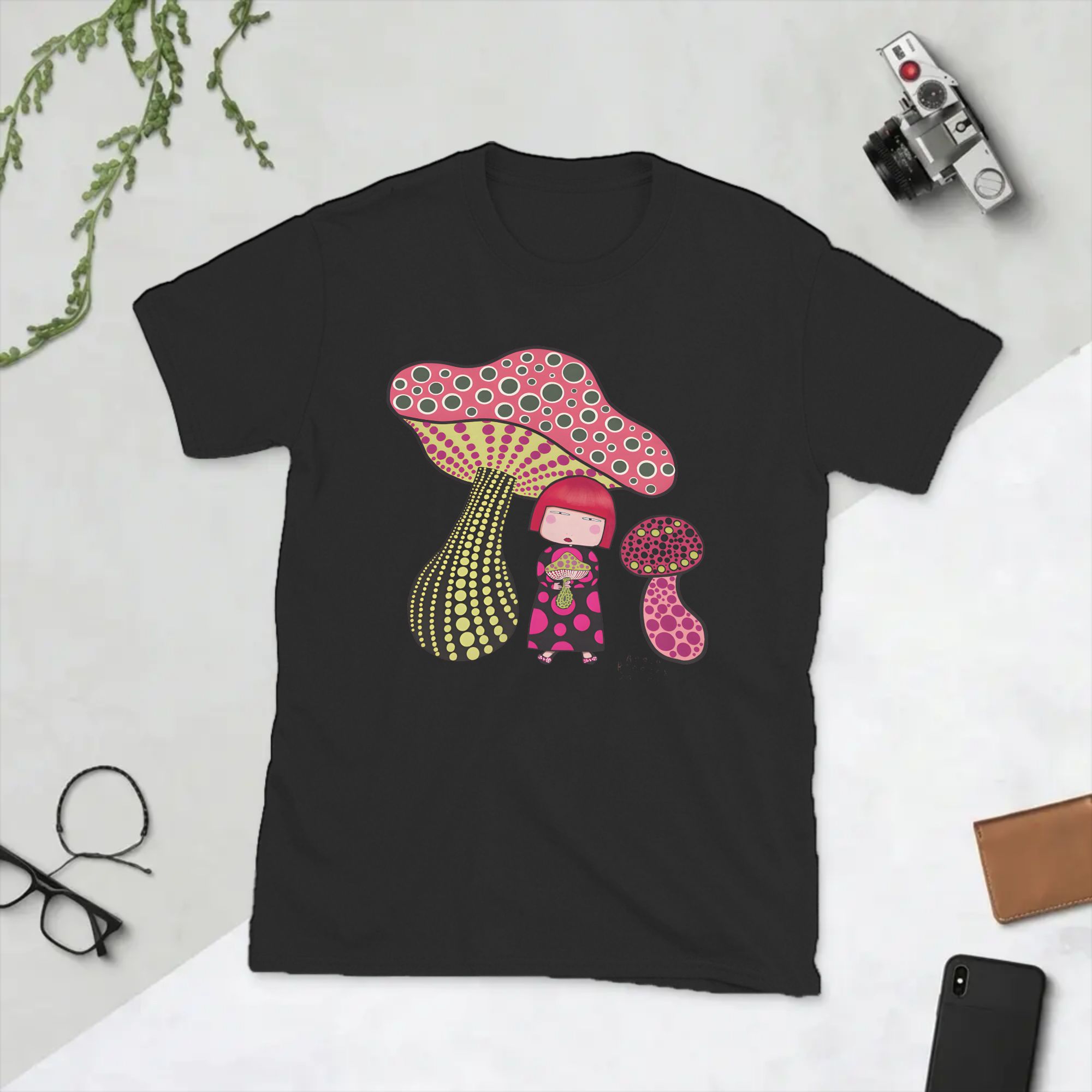 Summer Clothing Ideas - Heren T-shirts met paddenstoelenmotief, Y-Yayoi Kusama,