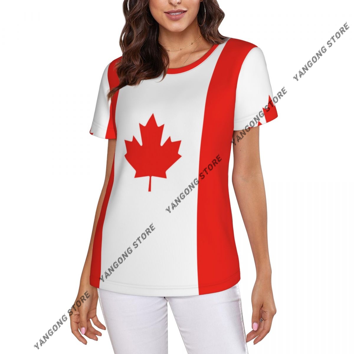 Summer Clothing Women Canada - Dames T-shirt Canada Canadese Vlag T-shirt