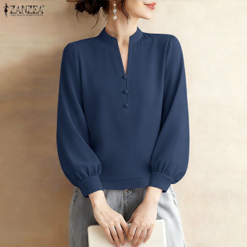 Summer De Clothing - Vrouw Elegante Mode Losse Blouses V-hals