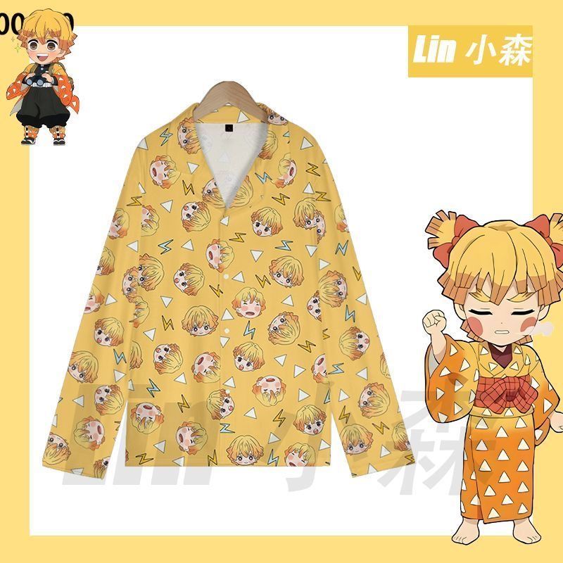 Summer Clothing For Teens - Zomer Leuke Demon Slayer Zenitsu Pyjama