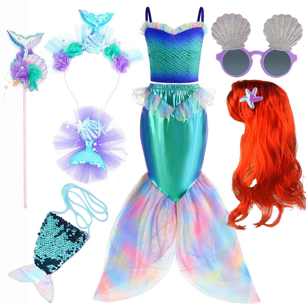 Summer Clothing Kids - Disney Zeemeermin Verkleedkostuum Meisje Ariel Cosplay