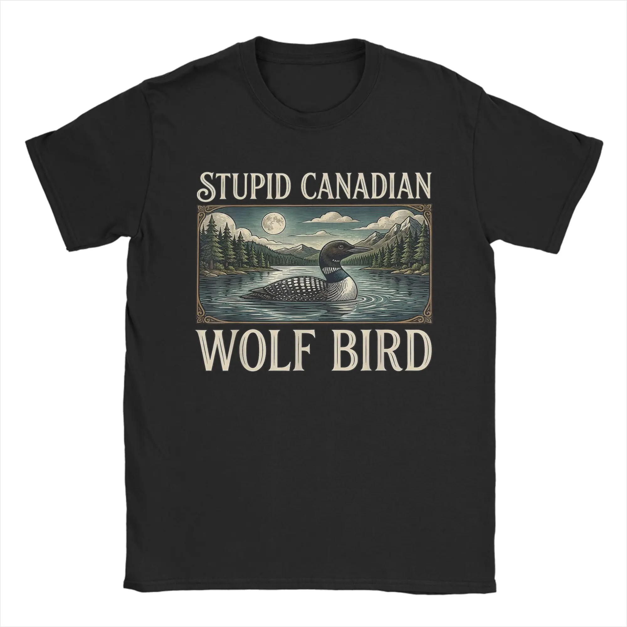 Summer Clothing Ideas - Nieuwigheid Stupid Canadian Wolf Bird Funny