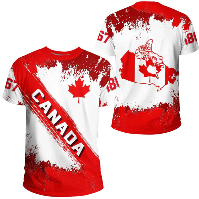 Summer Clothing Women Canada - Canada Day T-Shirt Canadese Vlag Embleem