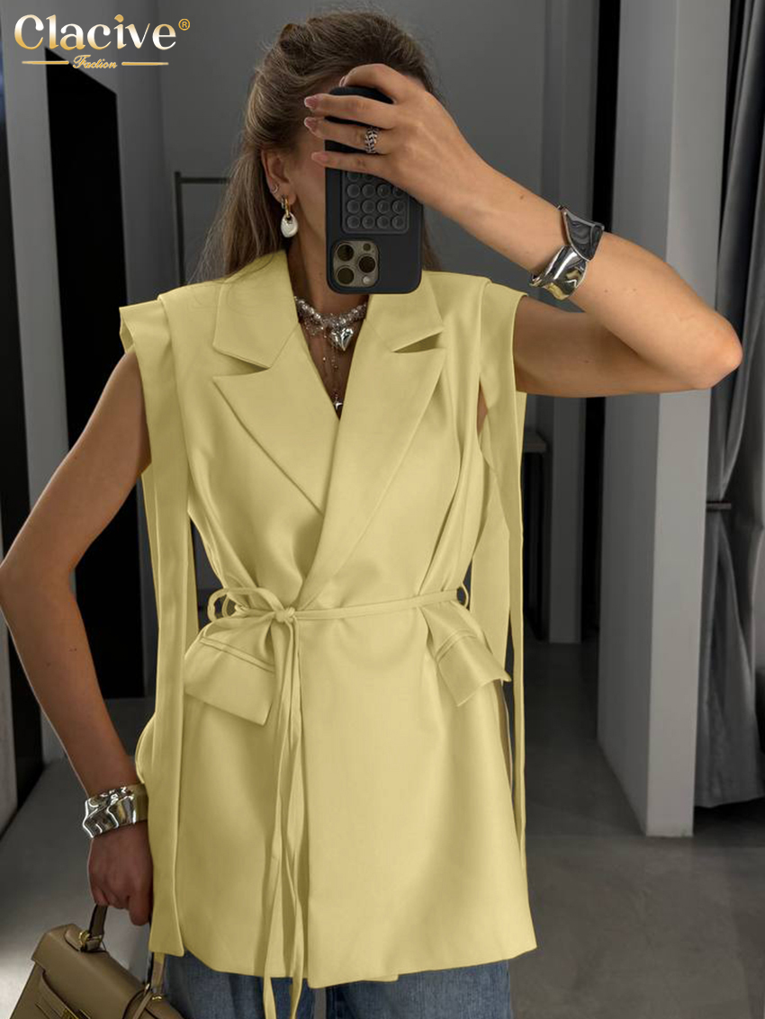 Clacive Mode Losse Gele Dames  - Yellow Summer Clothing recensie en prijs