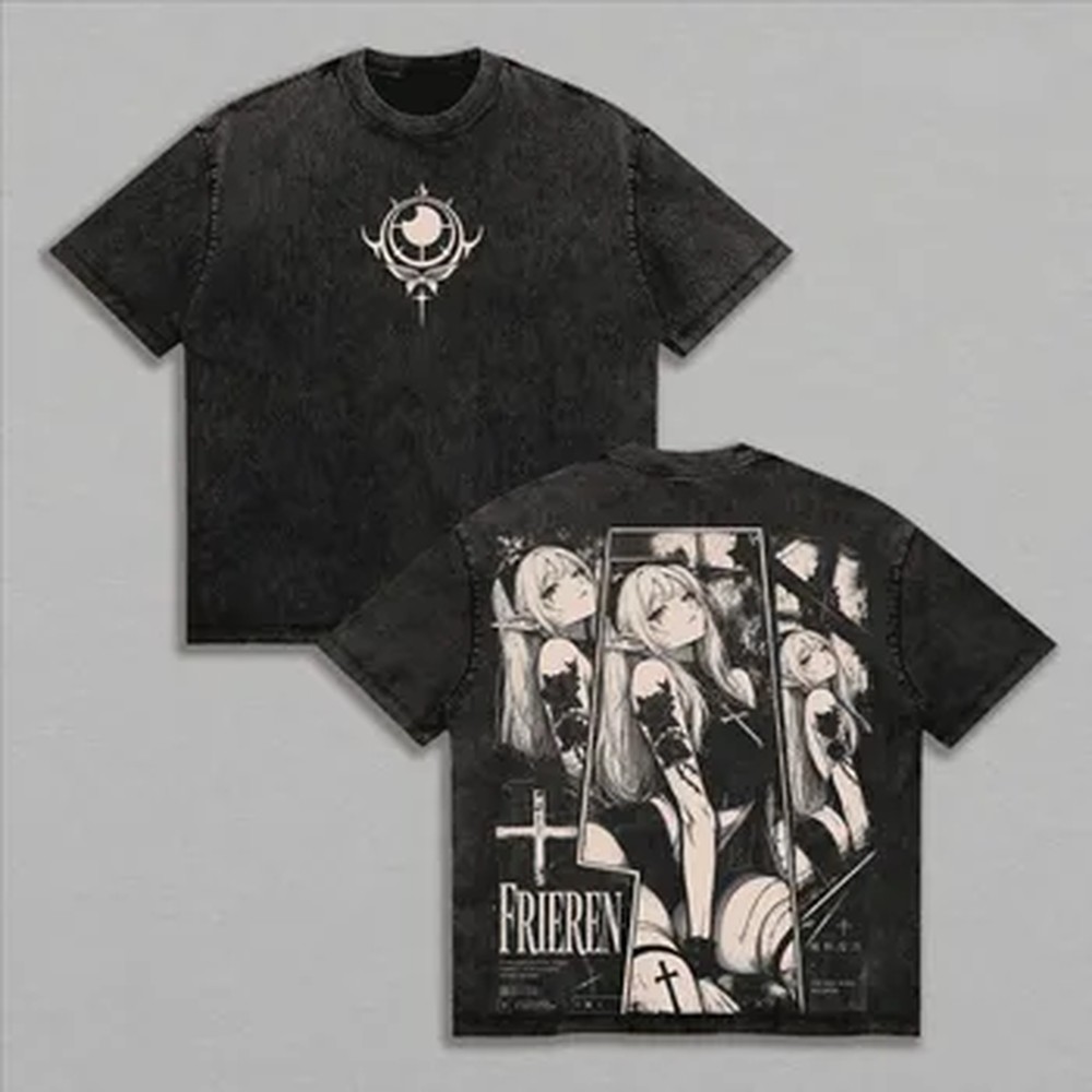 Mode Y2k Frieren T-shirt Manga - Vintage Summer Clothing Men recensie en prijs
