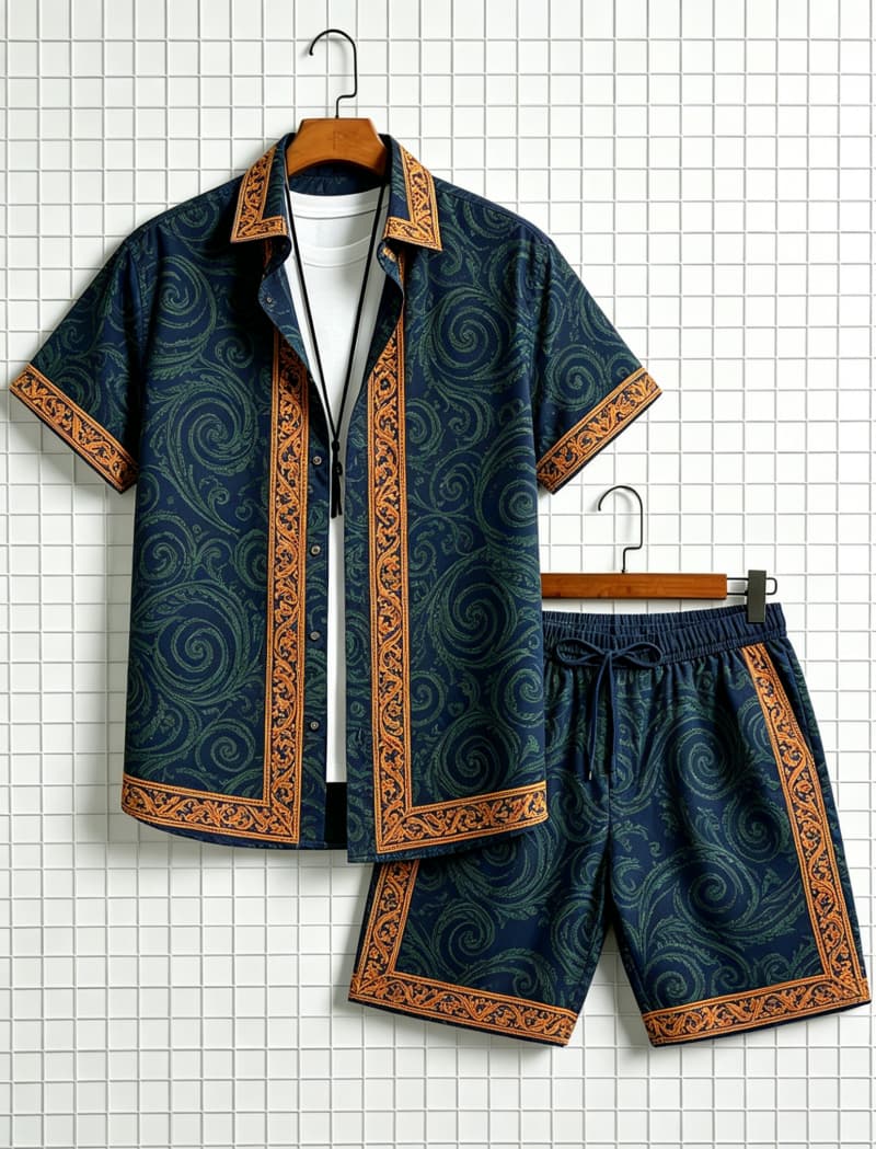 Herenset met etnische print, k - Summer Clothing Haul recensie en prijs