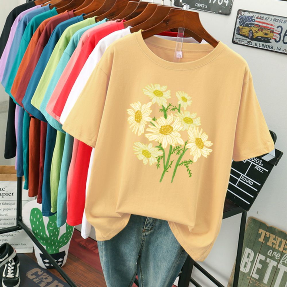 Straat Katoenen Vrouw T-Shirts - Yellow Summer Clothing recensie en prijs