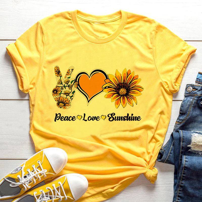 Geel dames T-shirt Zonnebloem  - Yellow Summer Clothing recensie en prijs